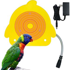 Bird Cage Heater for Cockatiels Parrots Conure Finches Parakeets Heater Snuggle Up Bird Warmer 12V 18W, Size 5.3" x 4.7" (Yellow)