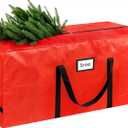 HABGP 7.5 ft Christmas Tree Storage Bag, Fits Artificial Xmas Holiday Tree, Durable Christmas Tree Storage Box Waterproof Material with Zippered Bag & Carry Handles, Protects from Dust, Moisture - Red