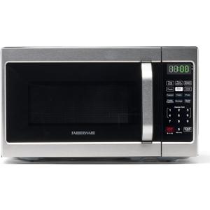 Farberware 0.7 Cu. Ft. Countertop Microwave Oven 700 Watts Power, Auto Cook Settings, Defrost, Easy Clean and Child Safety Lock - Stainless