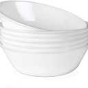 DELLING 43 Oz Large Pasta Bowls Set of 6, Porcelain Soup Cereal Salad Serving Bowls, 8.5 Inch White Ceramic Bowls - Microwave & Dishwasher Safe, Stackable