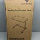 Vaunn Medical Pneumatic Adjustable Overbed Bedside Table With Wheels (Hospital and Home Use)