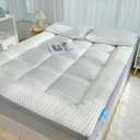 Mattress Topper Queen Size - Breathable Folding Mattress Pad for Back Pain Relief Soft & Plush Mattress Protector - Pillow Top Bed Topper for Firm Mattress
