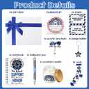 Remerry 12 Pcs National Police Week Gifts Officer Appreciation Gifts for Women Bulk Include Tote Bag Cup Bracelet Socks Candle Notebook Card for Cop Law Enforcement Graduation Retirement