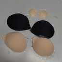 Awant Strapless Sticky Bra Invisible Sticky Boobs Silicone Adhesive Bra Backless Pushup Lift Bra Beige, Size: C