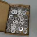 100Pcs Flat Washers for Screws, 1/4" Small Washer, Premium 18-8 (304) Stainless Steel Washers for Bolts, Anti-Rust, Heavy Duty Washers Set-Industry-Widely Used