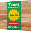 Riveira Teak Wood Cutting Board  Gourmet Teak Grandeur: 20 x 30 Wooden Cutting Board  Natural Wooden Cutting Boards For Kitchen Decorative  Innovative Juice Grooves Teak Wooden Chopping Board