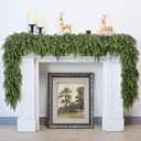 5FT Real Touch Cedar Garland for Fireplace - Artificial Christmas Garlands Realistic Faux Greenery Fake Pine Needles Garland for Holiday,Table, Window,Mantel,Stairs, Home,Indoor Outdoor Decor (1PCS)