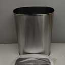 BestOffice | 13 Gallon Can with Lid | Automatic Touchless Garbage Can | Odor Control | Modern Oval Design | Easy to Clean | Stainless Steel | Fits Any Kitchen, Bathroom, Office or Home