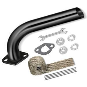 FVRITO Mini Bike Exhaust Pipe Kit for Predator 212cc 224cc 196cc Coleman CT200U BT200X CT200U-EX 6.5hp GX160 GX200 Small Engine Baja Warrior Massimo MB200 Go Kart Parts Black