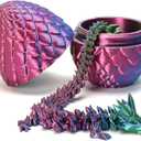 3D Printed Dragon with Surprise Egg,Surprise Dinosaur Eggs Fidget Toys for Kids, Birthdays, Halloween Christmas Decorations Gifts Indoor Outdoor for Girls Boys (Yellow&Green)