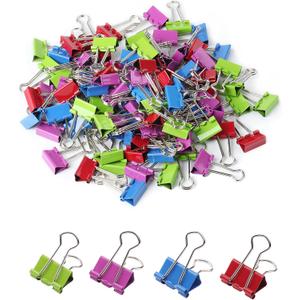 Mr. Pen- Binder Clips, 100 pcs, 0.75", Small Size, Colored Binder Paper Clips, Bulk Paper Clamps for Office Supplies, Home, School, Business, Document Organizing