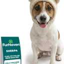 FurHaven Dog Winter Hat for Small Dogs, Sherpa Flex-Fit Polar Bear Beanie with Ear Holes for Cold Weather Warmth, Adjustable Hook & Loop Strap, Fleece Lined & Washable, Small, Cream