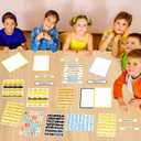 122Pcs Science Fair Board Supplies 72 Bee Trim Scalloped Borders 36 Presentation Board Subtitles 6 Self Adhesive Project Titles 8 Letter Stickers for Classroom Office Decor(Bee)