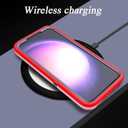 YmxhcY Case Designed for Galaxy S23 with Self Healing Flexible TPU Film[2 Pack] and Lens Protective Film[2 Pack],3-in-1 Heavy Protection Cover for Samsung Galaxy S23 6.1 D-Red and Black