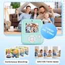 Kids Camera Instant Print Color Photos, Dual-Lens Instant Print Camera for Kids, Toddler Portable Travel Digital Camera Toy for 6 7 8 Year Old Boys Girls Christmas Birthday Gifts 64GB Card