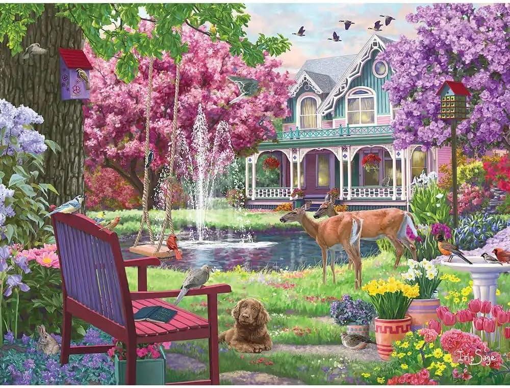 Bits and Pieces - 300 Piece Jigsaw Puzzle for Adults - 18" x 24" - Spring - 300 pc Large Piece Colorful Flowers Jigsaw by Iris Sage