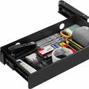 KHAMAL Under Desk Drawer Slide Out Large - Under Table Drawer 17.32" x 9.25", Pull-Out Storage Organizer With Cable Management For Home & Office