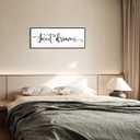 Sweet Dreams Wall Decor Above Bed: Farmhouse Bedroom Sign Guest Room Wall Decor,32x12 Inch Framed Canvas Modern Master Bedroom Wall Art Rustic Hanging Plaque Home Decor