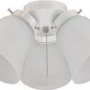 Westinghouse 77847 3LGT WHT Fros 3 Frosted Ribbed Glass Ceiling Fan Light Kit, No Size, WHITE