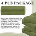 Geelin 4 Pcs Outdoor Patio Chair Cushion Thick High Back Adirondack Chair Cushion Tufted Weather & Fade Resistant Anti-Slip Outside Rocking Chairs Pads with Ties, 44 x 19 x 4 Inch (Moss Green)