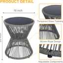 SUNNYPARK Small Outdoor Side End Table Modern Hourglass Style 20" H, 20" x 16" x 16"