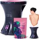 Yoni Peach Care Electric Steaming Seat for Women with Steaming Herbs - Supports Healthy Ph Balance, Menstrual Support, Postpartum Care, Cleanse Vaginal Odor and Dryness - Feminine Care Product (Black)