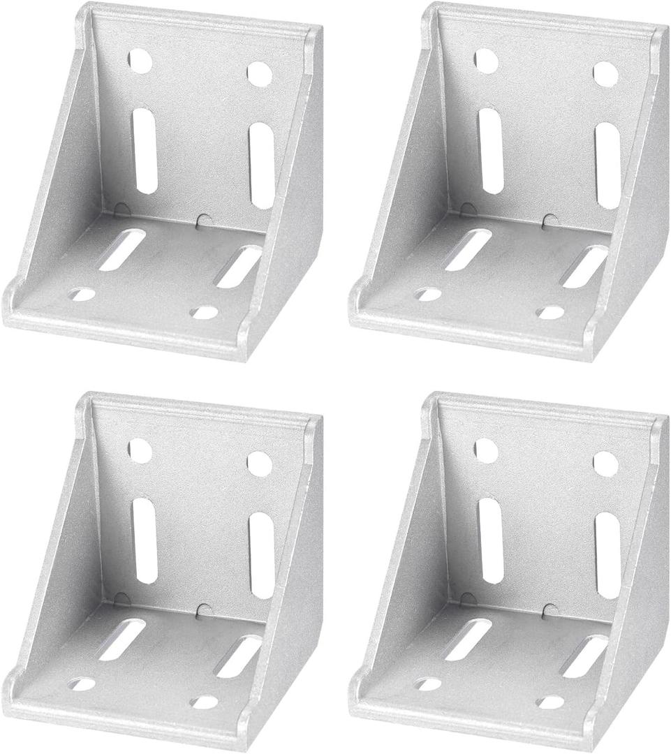 uxcell 4Pcs Inside Corner Bracket Gusset, 78x78x79mm 8080 Angle Connectors for 4080/8080 Series Aluminum Extrusion Profile Silver