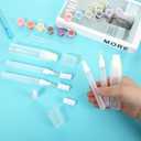 20 Pcs Empty Fillable Pen 3 mm 6 mm 15 mm, Refillable Acrylic Paint Markers, Blank Graffiti White Fillable Paint Pen with 3 Pcs 3 ml Dropper, Round Tilted Flat Head Pens for Oil Water Ink Art Kit