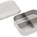 Stainless Steel Bento Box Lunch and Snack Container for Kids and Adults, 4 Sections