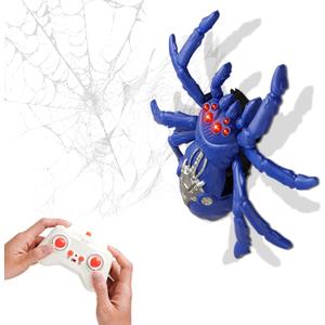Wall Climbing Remote Control Spider, Rechargeable RC Wall Crawler Tarantula Robot with High Speed & 360 Rotation, Funny Prank Toys Gifts for Boys & Girls Age 3+ (Purple)