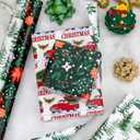 2 x Afucus Christmas Wrapping Paper, 3 Mini Rolls, Christmas Tree Pickup and Berries Design Gift Wrapping Paper Rolls for Birthdays, Parties (17 Inch X 120 Inch) (Christmas-Red Green)