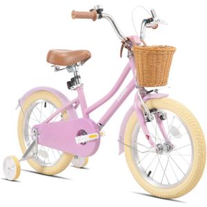 KEANO Girls Bike for 2-12 Years Old Toddlers and Kids, 12" Retro Style Kids Bike with Basket & Training Wheels, 20 Inch Kids' Bicycle with Kickstand, Multiple Colors