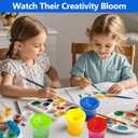 No Spill Paint Cups, 24pcs Paint Cups with Lids for Kids Suitable for Kids Paint, Spill Proof Paint Cups are Ideal for Classroom Art Supplies and Crafts, Durable Paint Cups with Lids(4 Colors)