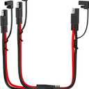 ELECTOP 10AWG SAE Y Splitter Cable SAE Quick Disconnect Connector, 1 to 2 SAE to SAE Extension Cable 2-Way Wire Splitter, SAE DC Power Automotive Adapter Cable SAE Plug for Solar Panel Battery Charger