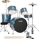 VEVOR Drum Set, 5-Piece 22 in Junior Drum Sets, Beginner Drums Set with Adjustable Throne, Cymbal, and Drumsticks, Musical Learning Drums Instrument Kit, for Beginner, Teens & Student (Gravel Blue)