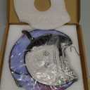 BOXCASA Black Cat Moon Suncatchers for Windows Hanging,Funny Stained Glass Cats Gift,Witchy Gifts for Women,Cats Themed Gifts for Women