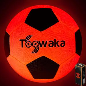 Light up Soccer Ball,Glow in The Dark Soccerball with LED Lights Pre-Installed-Batteries Included (Size 5)