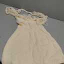 Floerns Women's Tassel Trim Halter Dress Tie V Neck Backless Knitted Bodycon Mini Dresses (Medium, Apricot)