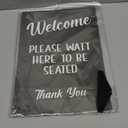 Please Wait Here To Be Seated Sign - Ideal For Cafes, Restaurants Or Pubs (Blackboard Effect Adhesive)