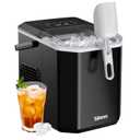 Silonn Ice Maker Countertop, Portable Ice Machine with Carry Handle, Self-Cleaning Ice Makers with Basket and Scoop, 9 Cubes in 6 Mins, 26 lbs per Day, Ideal for Home, Kitchen, Camping, RV (26lbs, Black)