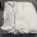 Feather and Down Fiber Comforter Insert Queen Size, 100% Cotton Cover, All Season White Duvet Insert, Fluffy Soft Hotel Luxury Bedding for Bedroom, 90 x 90 Inches