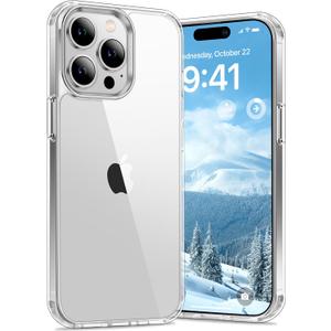 Vakoo Case for iPhone 15 Pro Max | Clear Anti-Yellowing, Hard Back, Military-Grade Drop Protection, Supports Wireless Charging - Transparent