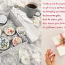 Leimandy Embroidered Pocket Mirror Double-Sided 1x/2x Makeup Mirrors Portable Compact Mirror for Purse Bridesmaid Gift Bridal Shower Gift Birthday Gift L1 (Purple Lavender)