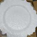50 Pcs White Charger Plates Bulk, 13" Reef Plate Chargers
for Dinner Plates, Plastic Floral Decorative Plates, for Table Setting, Wedding, Christmas, Party, Event, Decoration