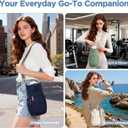 Crossbody Water Bottle Bag for Women, Lightweight Insulated Water Bottle Carrier with Phone Pocket, Secure &Hands-Free for Walking, Travel, Outdoor (Up to 40oz) Dark Blue
