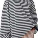 ANRABESS Women Striped Oversized Sweatshirt Crewneck Long Sleeve Shirts Hoodies 2025 Summer Fashion Pullover Top Y2K Outfits (X-Large, Grey Blue)