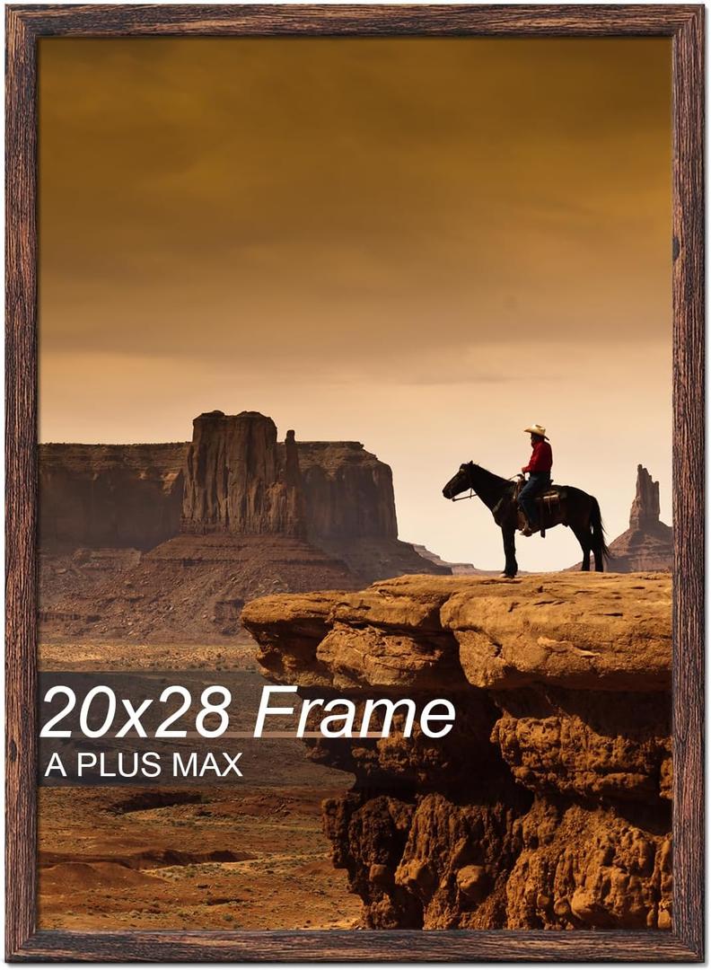 A PLUS MAX 20x28 Picture Frame Brown Light Weight Wall Mount