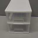 Gonice Small 2 Drawer Storage Organizer, White Plastic Drawer Storage, Small Desktop Organizer for Home, Office