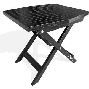 Melino Wooden Folding Outdoor Side Table, FSC Certified Acacia Weatherproof Side Tables, Wood Folding Small Table for Outdoor, Patio, Porch, Pool, Backyard, Garden, Balcony and Deck - Black