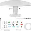 Outdoor TV Antenna RV Antenna, 360 Omni-Directional Reception Long Range Enhance VHF&UHF 4K HDTV Antenna with Amplifier Booster for Outdoor/Attic/RV Use - 16ft RG6 Coax Cable